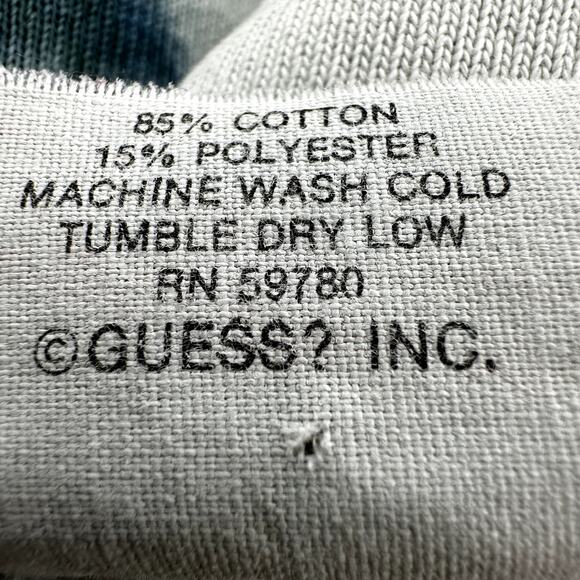 Vintage Guess Tie Dye Sweatshirt Logo Crew Neck Oversized White Blue OS - Picture 3 of 6